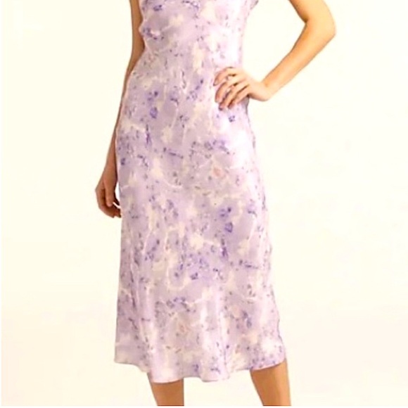 Flora Obscura x J.Crew Cupro-Blend Slip Dress Lavender Fields - Picture 6 of 15